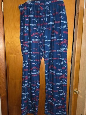 Patriots -Team Apparel Navy and Red Mens Pajama Pants - XXL